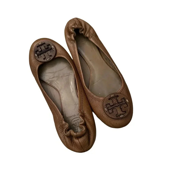 Tory Burch Women's Brown Slip On Ballet Reva Leather Ballerina Flats Size 8M - Picture 6 of 6